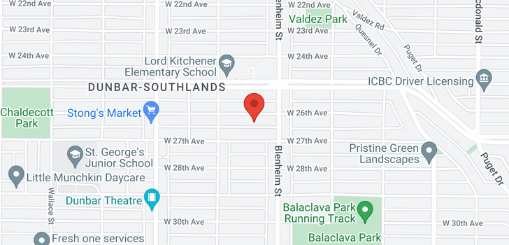 map of 3376 W 26TH AVENUE